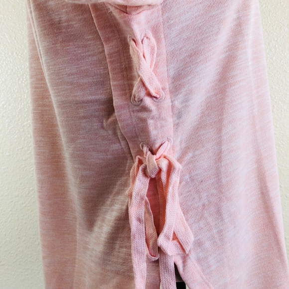 Blush Side Lace Up Short Sleeve Tee - Picture 6 of 7